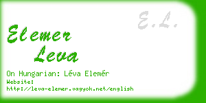 elemer leva business card