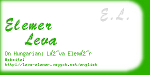 elemer leva business card